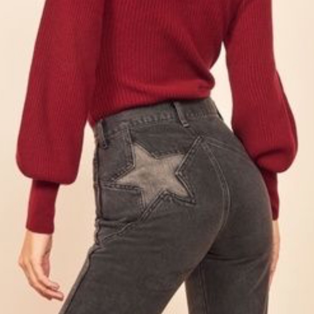 Reformation grey star jeans. Size 26 NWT